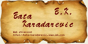 Bata Karadarević vizit kartica